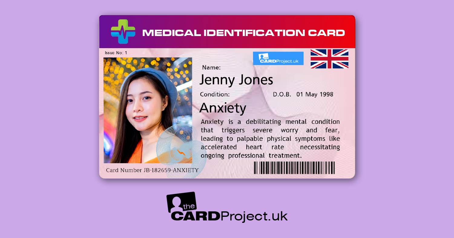 Anxiety Premium Photo ID Medical Card (FRONT)